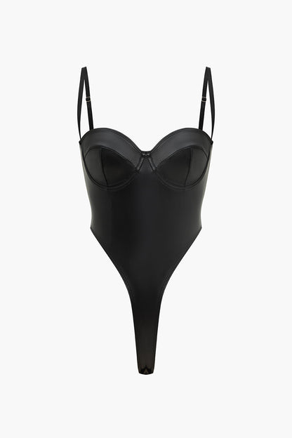 Solid Slip Büstiyer Bodysuit