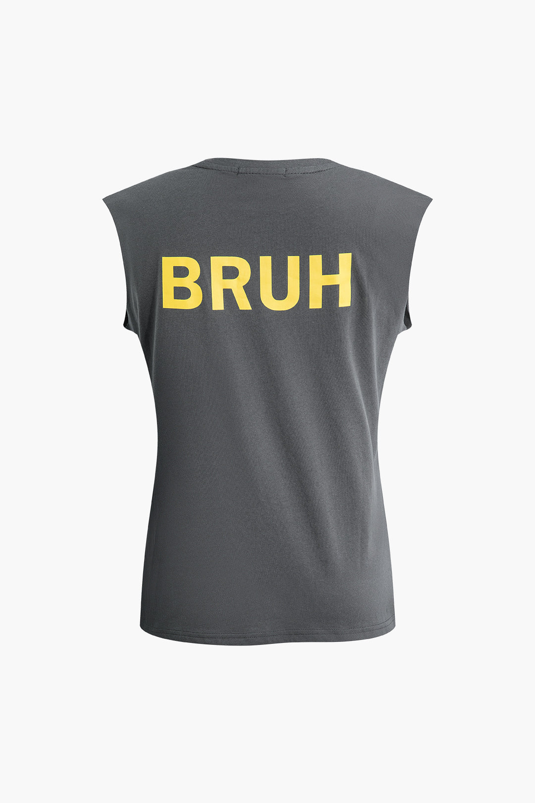 Bruh Desenli Kolsuz T-Shirt