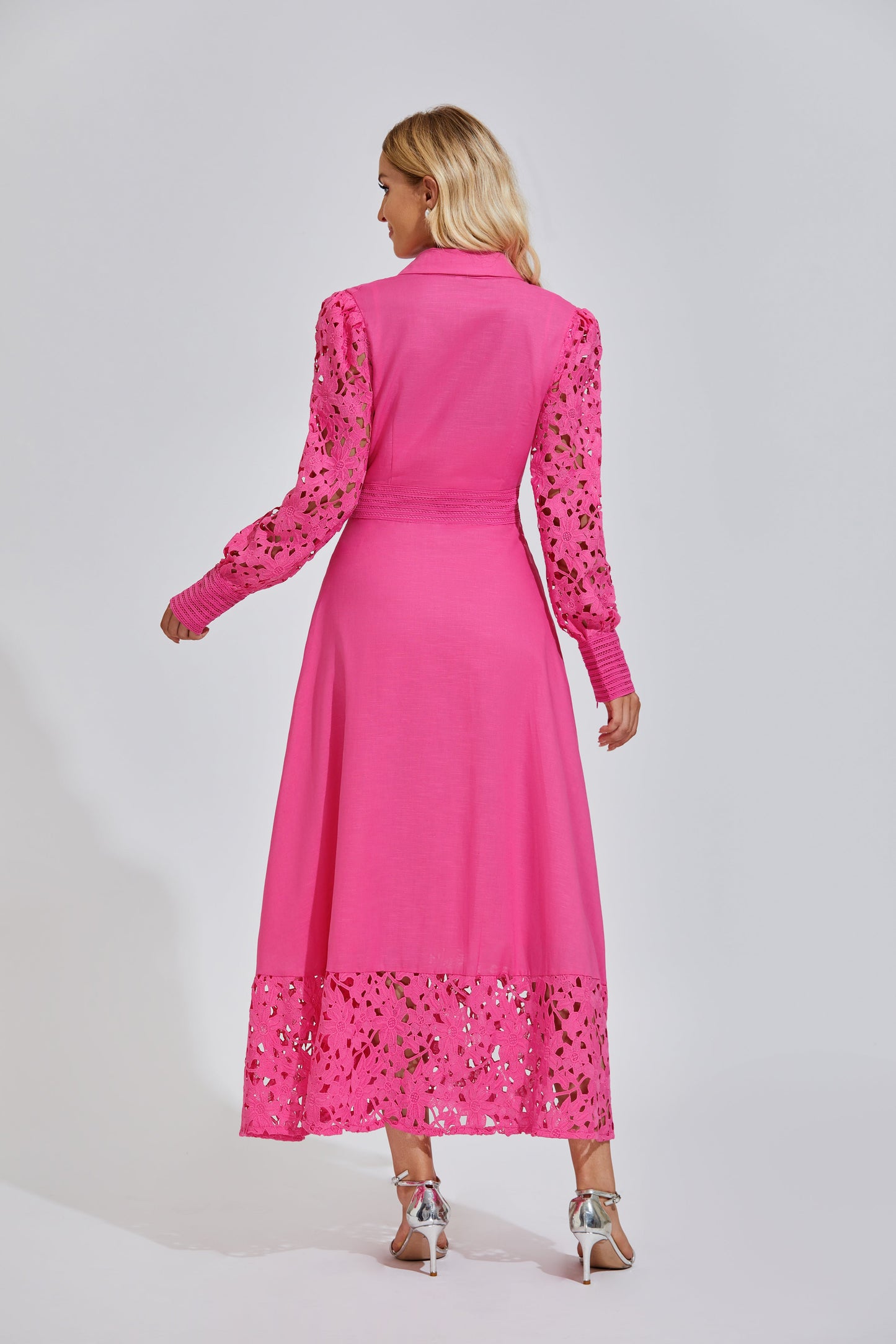 Mallory Pembe Hollow Maxi Elbise