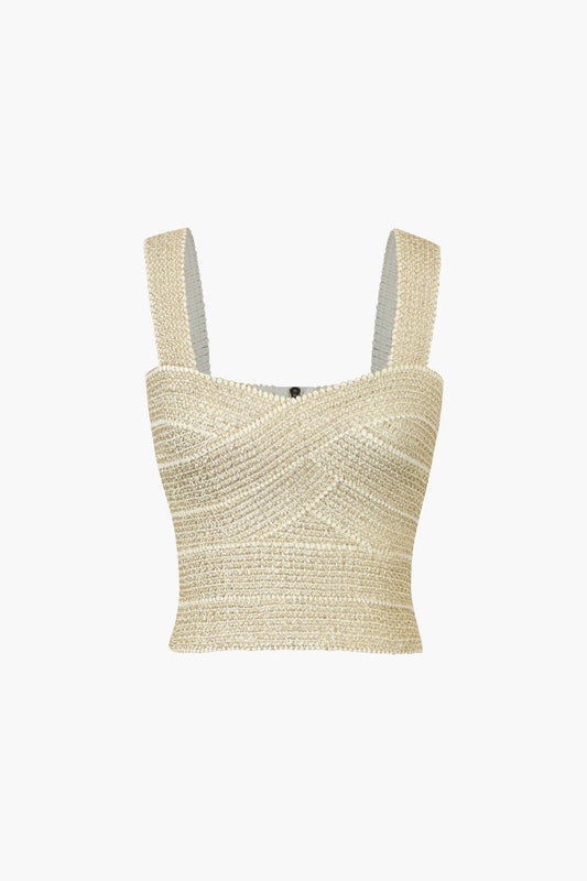 Geri Fermuarlı Crop Bandaj Tank Top