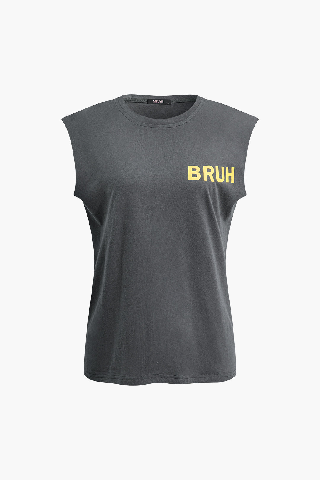 Bruh Desenli Kolsuz T-Shirt