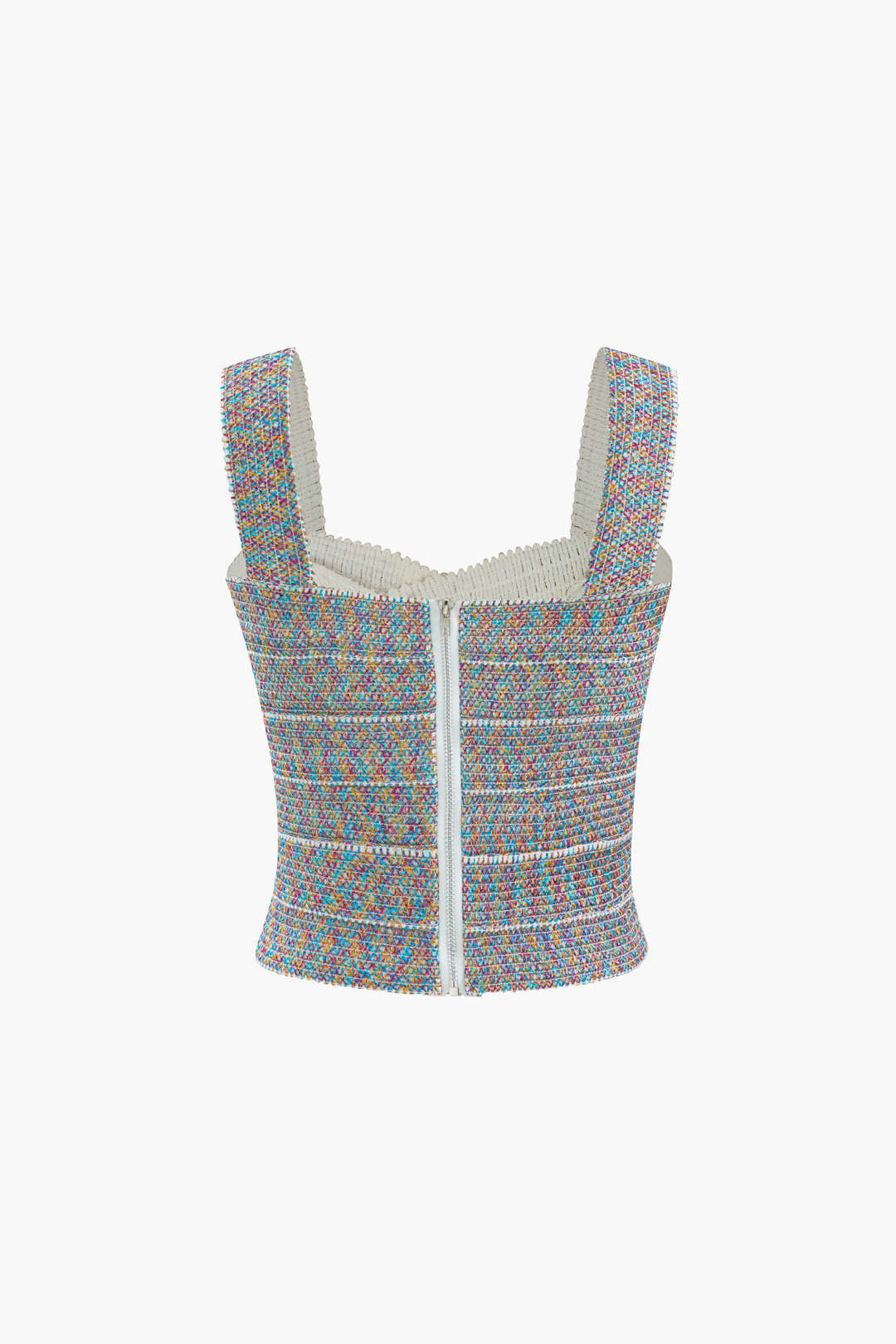 Geri Fermuarlı Crop Bandaj Tank Top