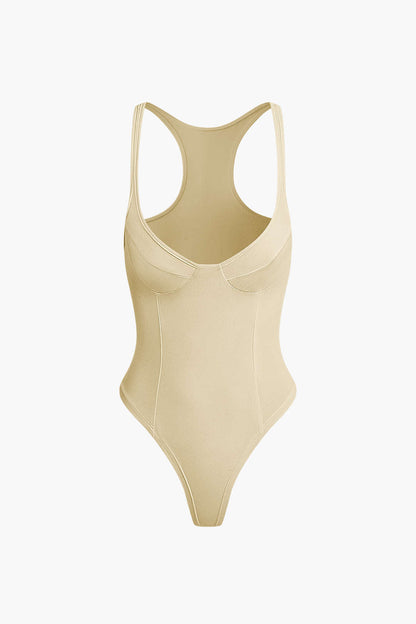 Basic Katı Derin V Yaka Büstiyer Bodysuit